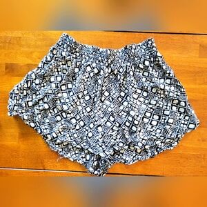 Out From Under black & white flowing short shorts, elastic waist, AND BONUS PAIR